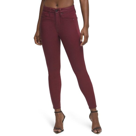 048. Good American Good Legs High Waist Coated Ankle Skinny Jeans - Picture 1 of 3
